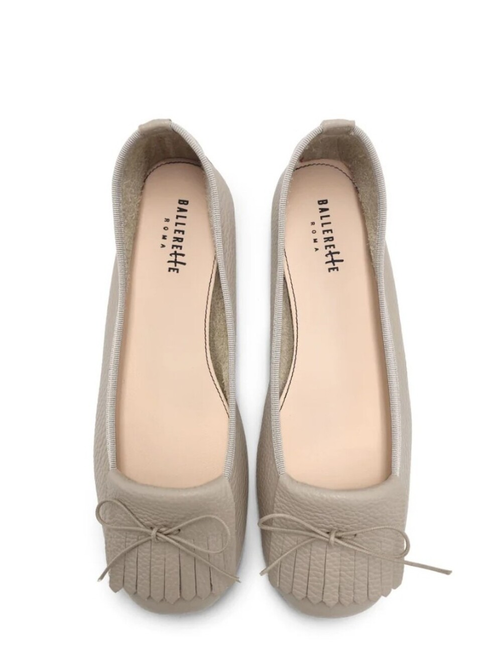 BallereTTe Roma Margana Dove Grey Leather Fringe Moccasins Size 9